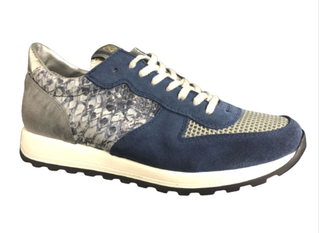 SCARPE UOMO RUNNING QUATTROVENTI 420 HAND MADE BLU  ACCIAIO US15QB05