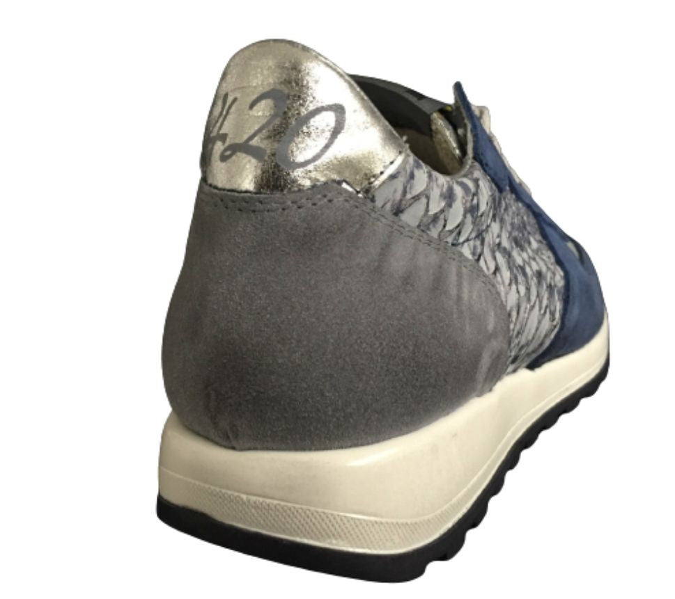 SCARPE UOMO RUNNING QUATTROVENTI 420 HAND MADE BLU  ACCIAIO US15QB05