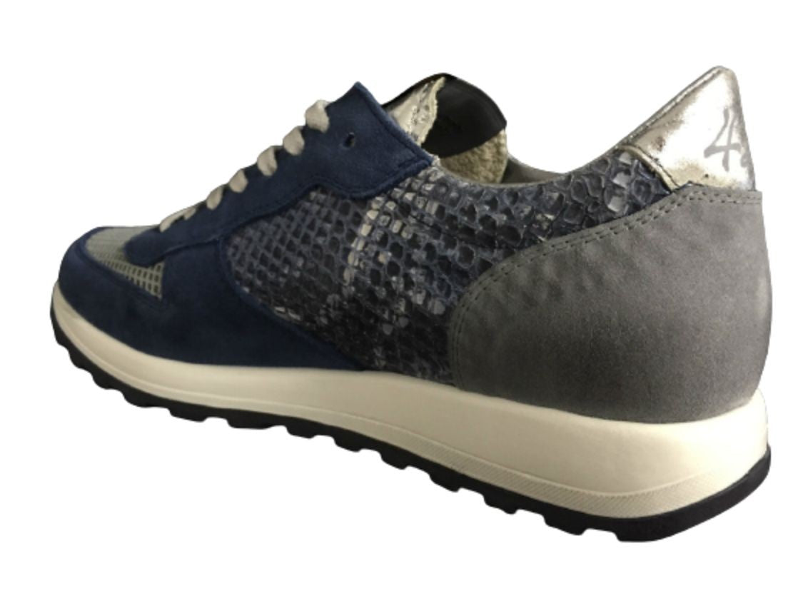 SCARPE UOMO RUNNING QUATTROVENTI 420 HAND MADE BLU  ACCIAIO US15QB05