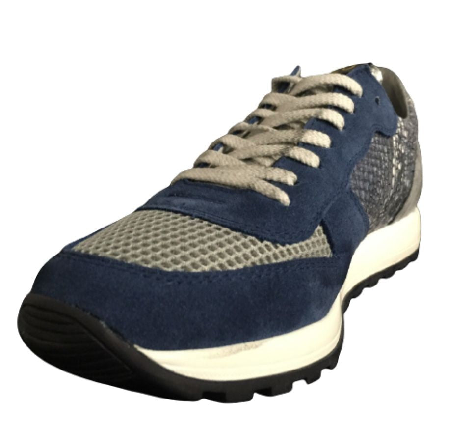 SCARPE UOMO RUNNING QUATTROVENTI 420 HAND MADE BLU  ACCIAIO US15QB05