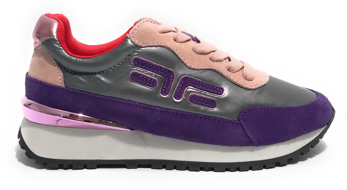 Scarpe donna Fornarina sneaker running Urraca in pelle/ nylon purple D24FN09