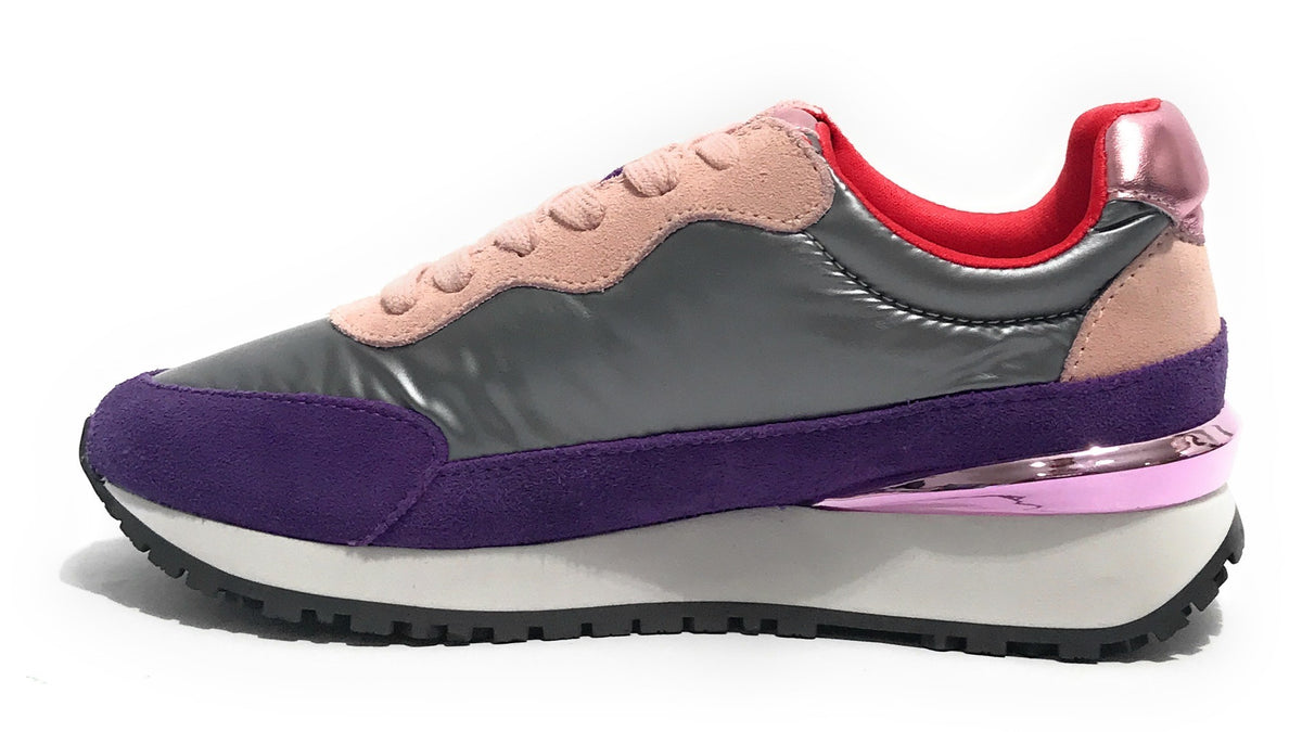 Scarpe donna Fornarina sneaker running Urraca in pelle/ nylon purple D24FN09