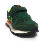 Sneaker Sun68 boy's Tom fluo pelle/ nylon verde scuro Z25SU04 Z44302K