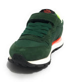 Sneaker Sun68 boy's Tom fluo pelle/ nylon verde scuro Z25SU04 Z44302K