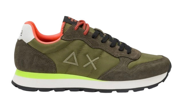 Sneaker running Sun68 Tom Fluo 19 verde militare US26SU14 Z36102