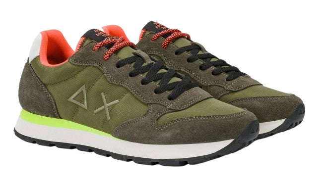 Sneaker running Sun68 Tom Fluo 19 verde militare US26SU14 Z36102