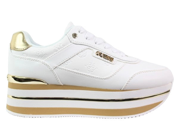 Scarpe donna sneaker Guess Hansin4 white/platino DS26GU42 FLJHN4ELE12