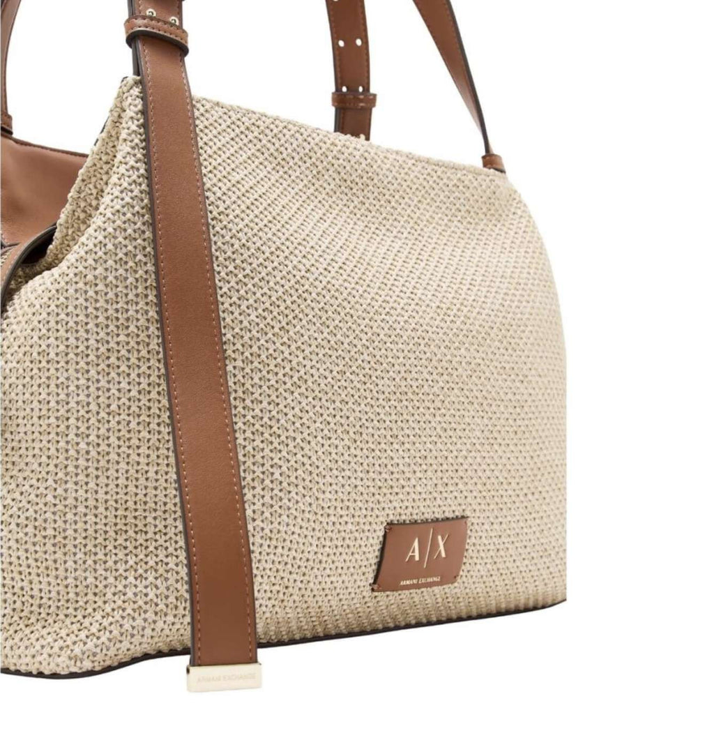 Borsa donna shopper Armani Exchange natural/ saline clay BS26AX31 XW002603 AF22683 M6261