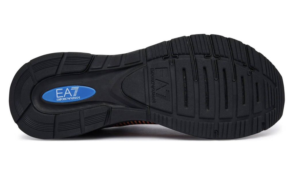 Sneaker running EA7 Emporio Armani triple black/orange US26EA18 7X000651 AF23103 MZ693