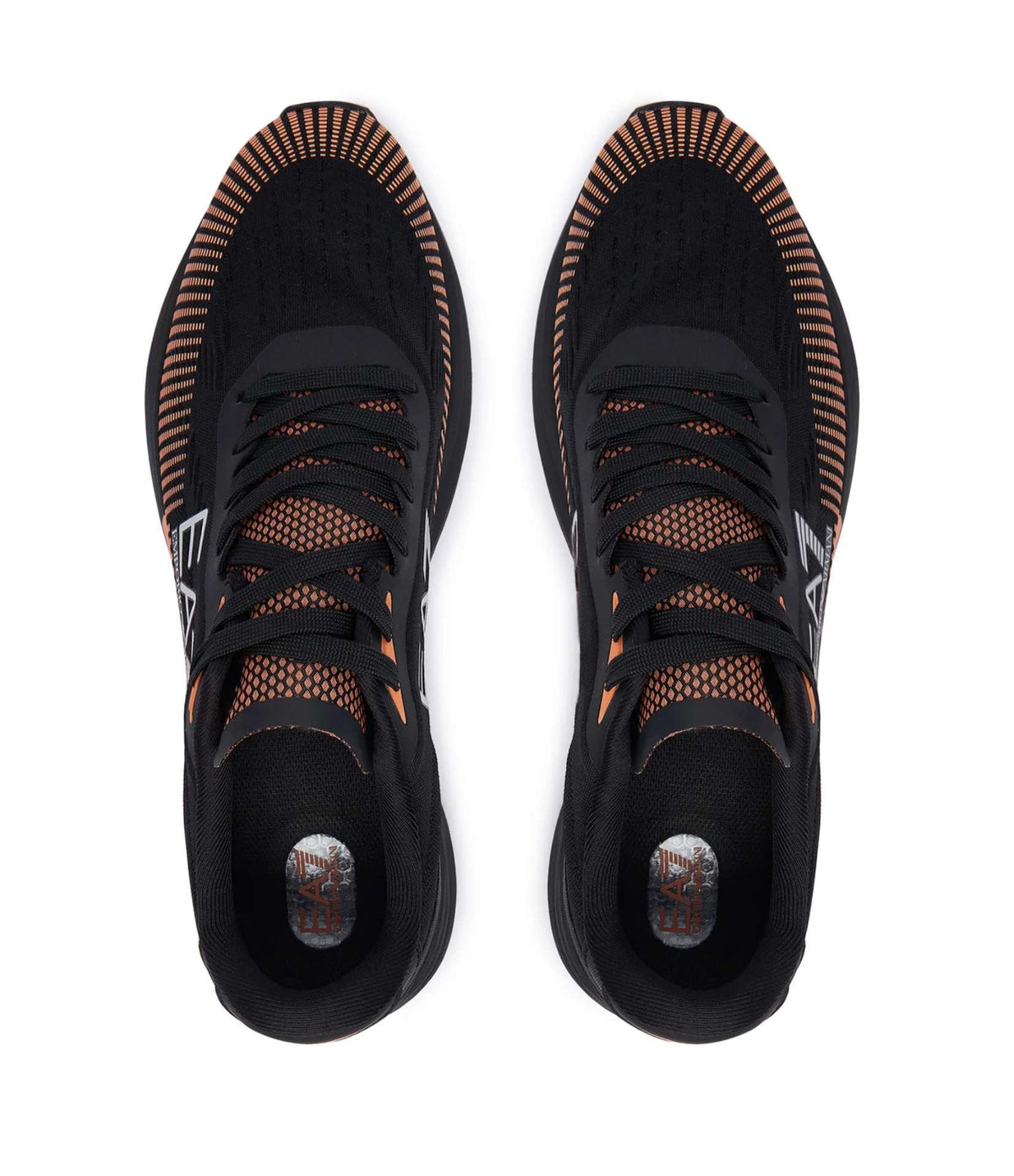 Sneaker running EA7 Emporio Armani triple black/orange US26EA18 7X000651 AF23103 MZ693