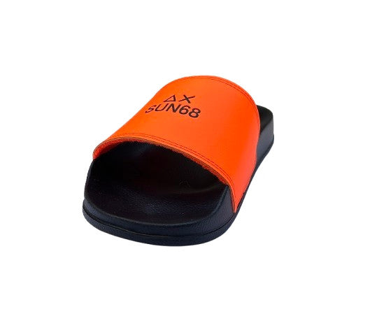 Beach slippers logo Sun68 1164 nero/arancio fluo uomo US26SU21 X36101