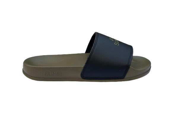 Beach slippers logo Sun68 1911 verde militare/nero uomo US26SU22 X36101