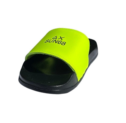 Beach slippers logo Sun68 1164 nero/ giallo fluo uomo US26SU26 X36101