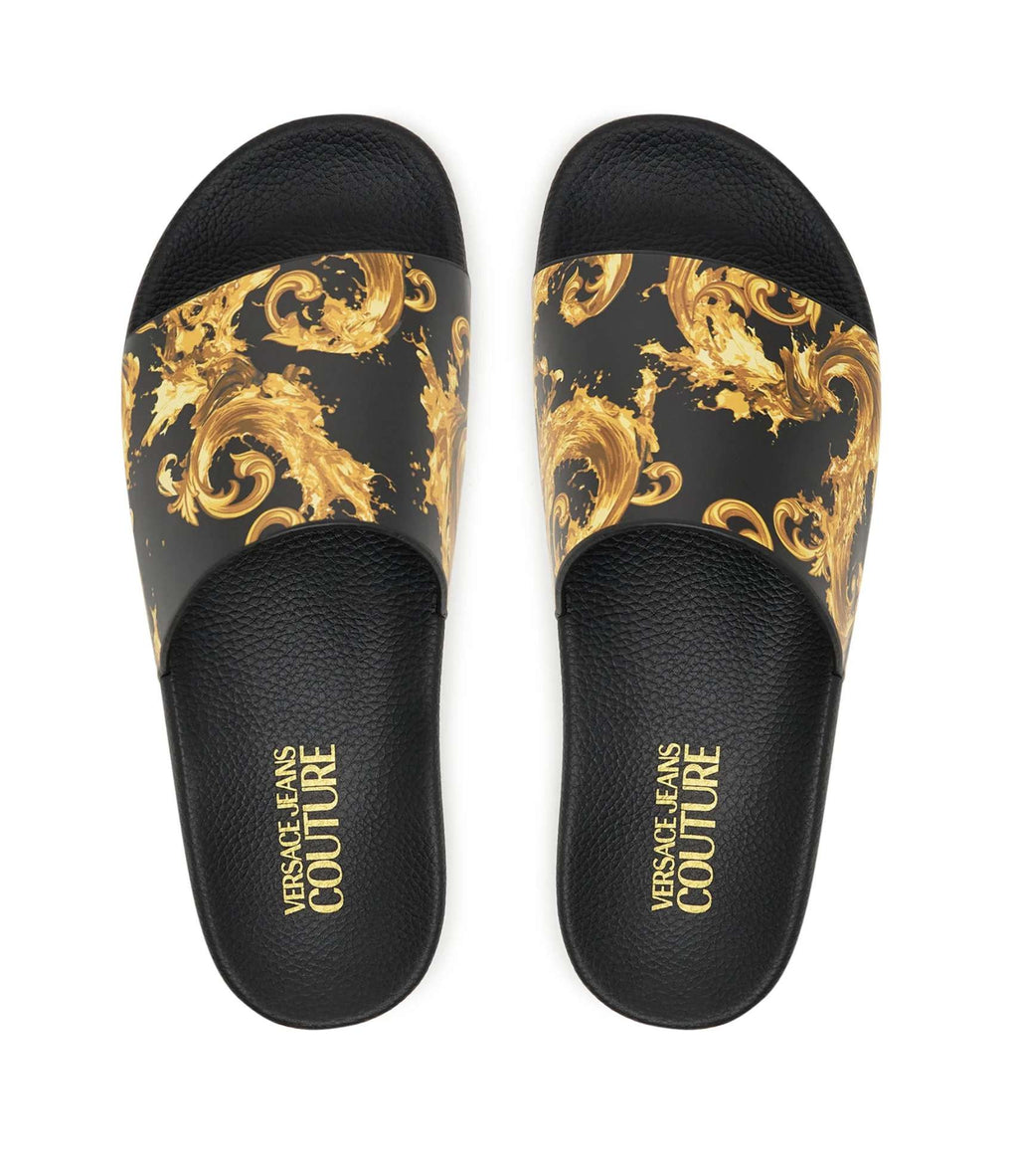 Slippers donna Versace Jeans Couture nero DS26VE03 80VA3SQ3 ZS365 G89