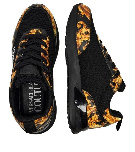 Sneaker Versace Jeans Couture black printed baroque US26VE03 80YA3SA5 ZSE14 G89