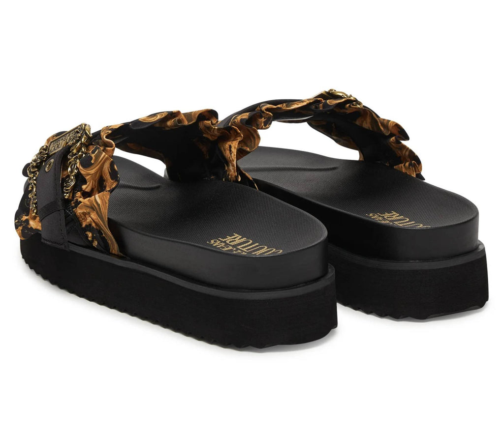 Slippers donna Versace Jeans Couture zeppa nero DS26VE09 80VA3SM5 ZS175 G89