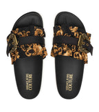 Slippers donna Versace Jeans Couture zeppa nero DS26VE09 80VA3SM5 ZS175 G89