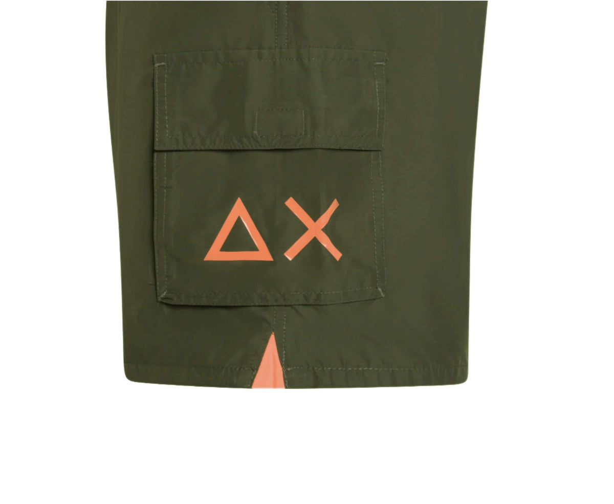 Costume Sun68 Shorts swim pant with pocket verde militare ES26SU02 H35105
