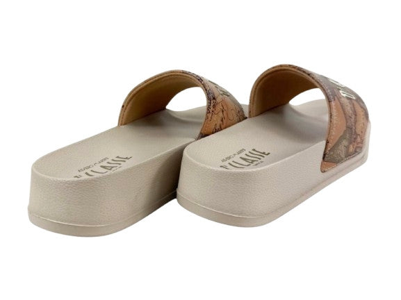 Ciabatta alta slippers donna Alviero Martini 1A Classe beige geo DS26PC03 2505 0289