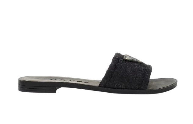 Ciabatta donna Guess sandalo logo Elysone black DS26GU47 FLJELSFAP03