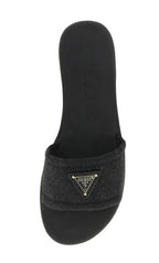 Ciabatta donna Guess sandalo logo Elysone black DS26GU47 FLJELSFAP03