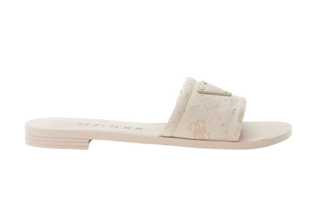 Ciabatta donna Guess sandalo logo Elysone cream DS26GU48 FLJELSFAL03