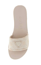 Ciabatta donna Guess sandalo logo Elysone cream DS26GU48 FLJELSFAL03