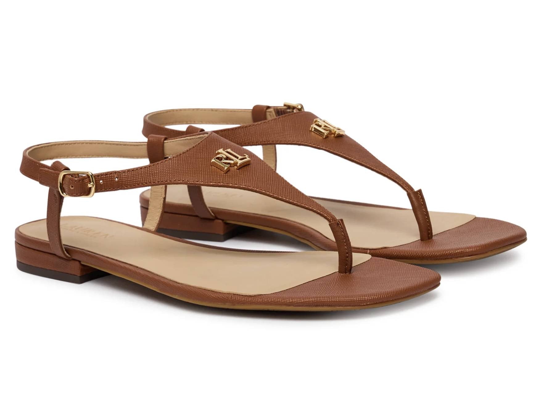 Sandalo donna Lauren Ralph Lauren Everley 2 TC 15 in pelle marrone DS26RL11 802982881001