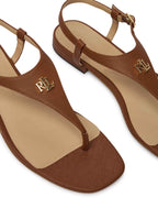 Sandalo donna Lauren Ralph Lauren Everley 2 TC 15 in pelle marrone DS26RL11 802982881001