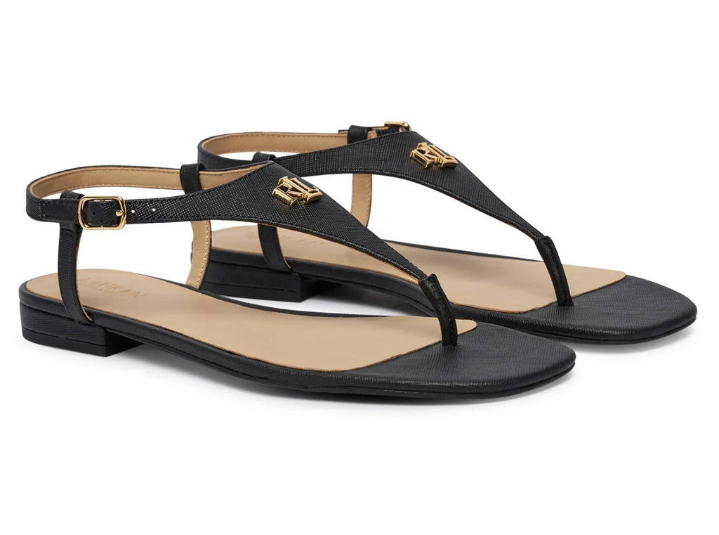Sandalo donna Lauren Ralph Lauren Everley 2 TC 15 in pelle nero DS26RL12 802982881002