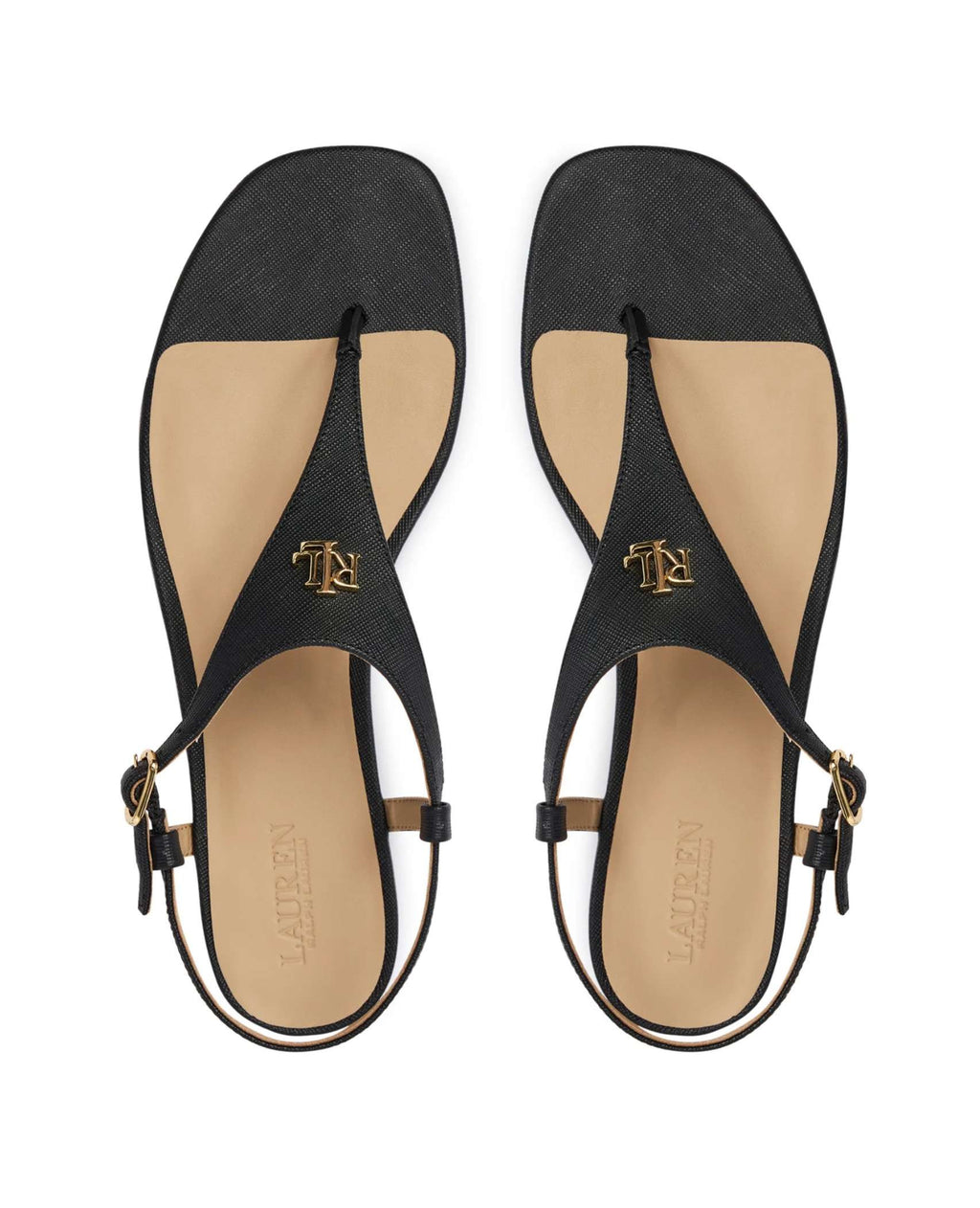 Sandalo donna Lauren Ralph Lauren Everley 2 TC 15 in pelle nero DS26RL12 802982881002