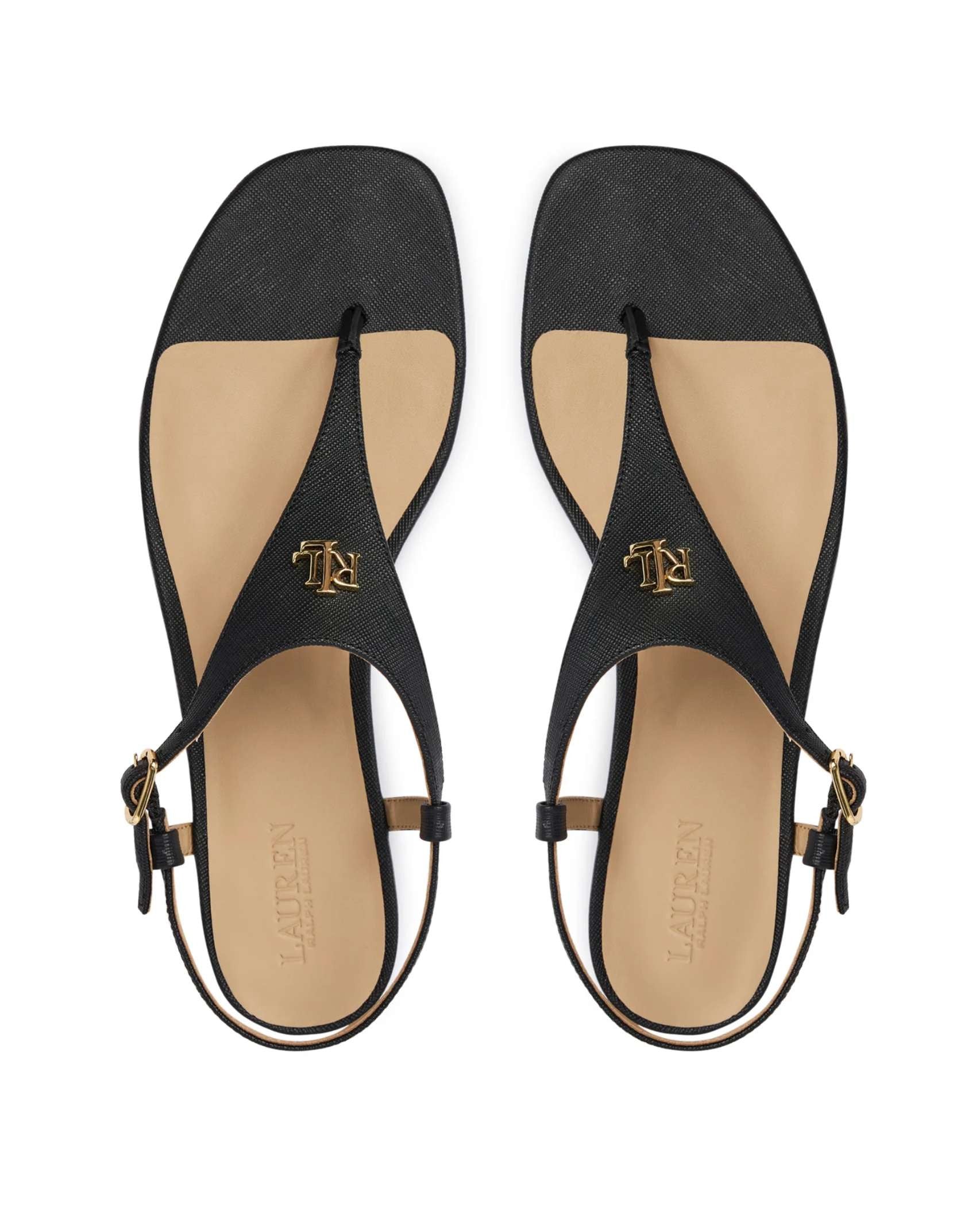 Sandalo donna Lauren Ralph Lauren Everley 2 TC 15 in pelle nero DS26RL12 802982881002