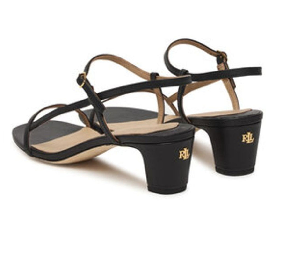 Sandalo Lauren Ralph Lauren Lainee TC 45 in pelle nero DS26RL10 802P00097001