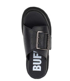 Slipper donna Buffalo Pluto Slide Buckle ecopelle vegan nero DS26BF01 BN1602333