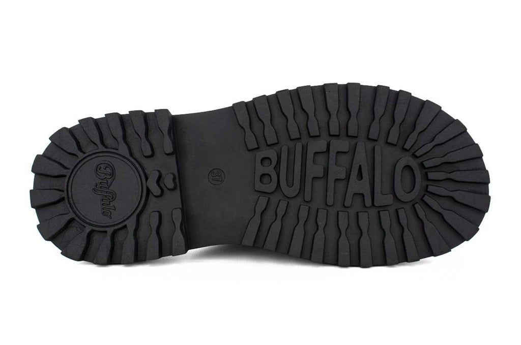 Slipper donna Buffalo Pluto Slide Buckle ecopelle vegan nero DS26BF01 BN1602333