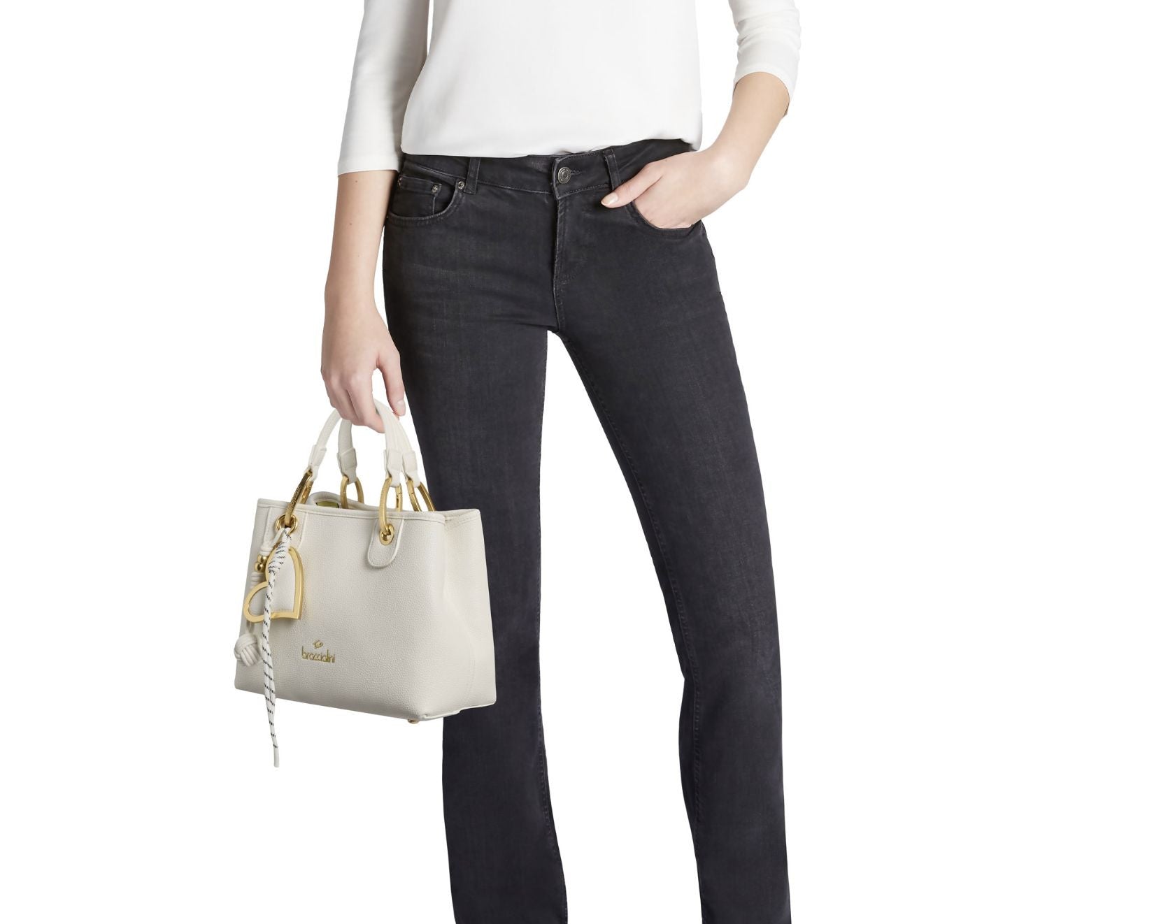 Borsa a mano/tracolla donna Braccialini Beth bianco BS26BR20 B18841