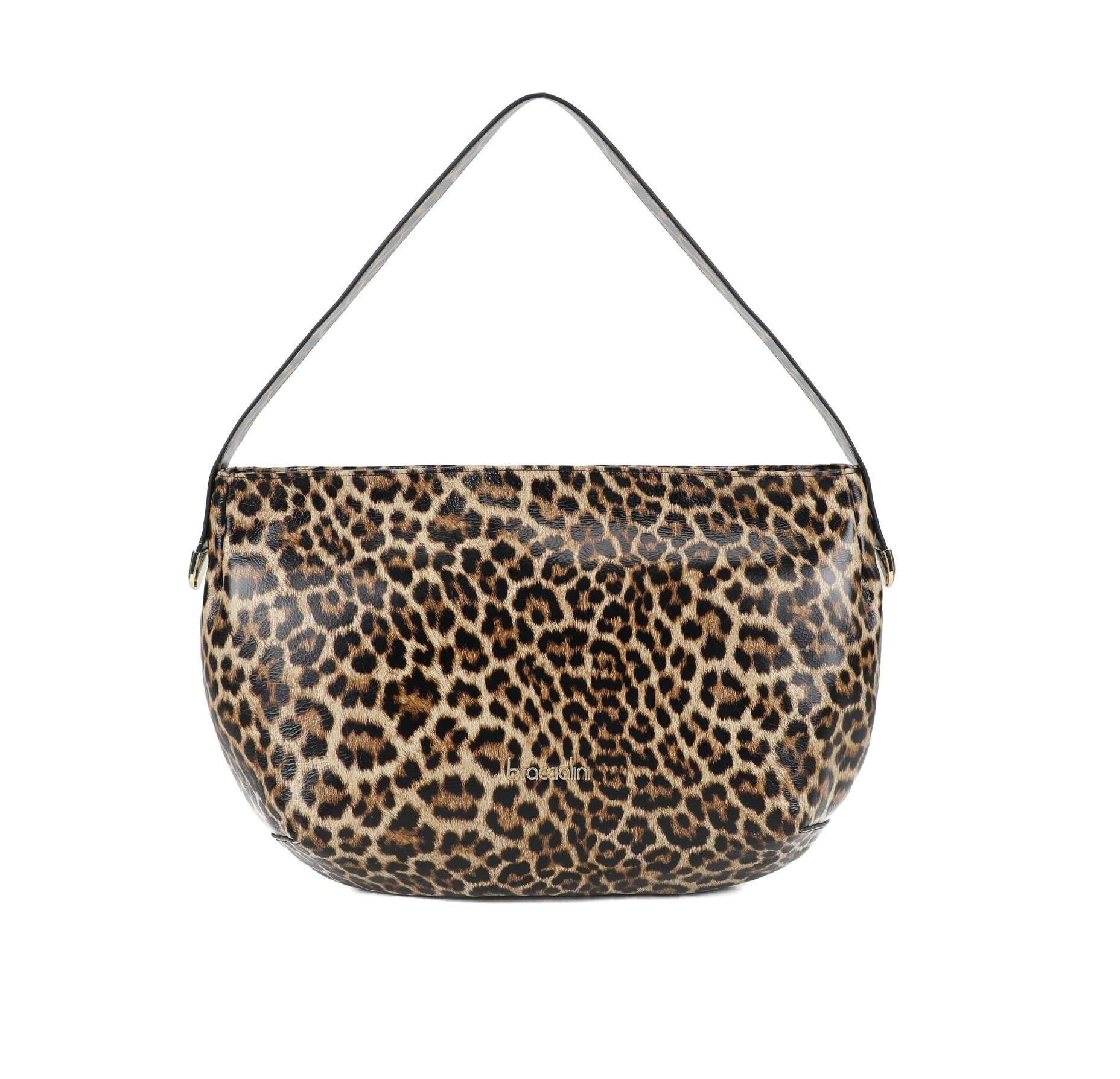 Borsa donna hobo Braccialini in pelle Ariel leopard BS26BR17 B19032