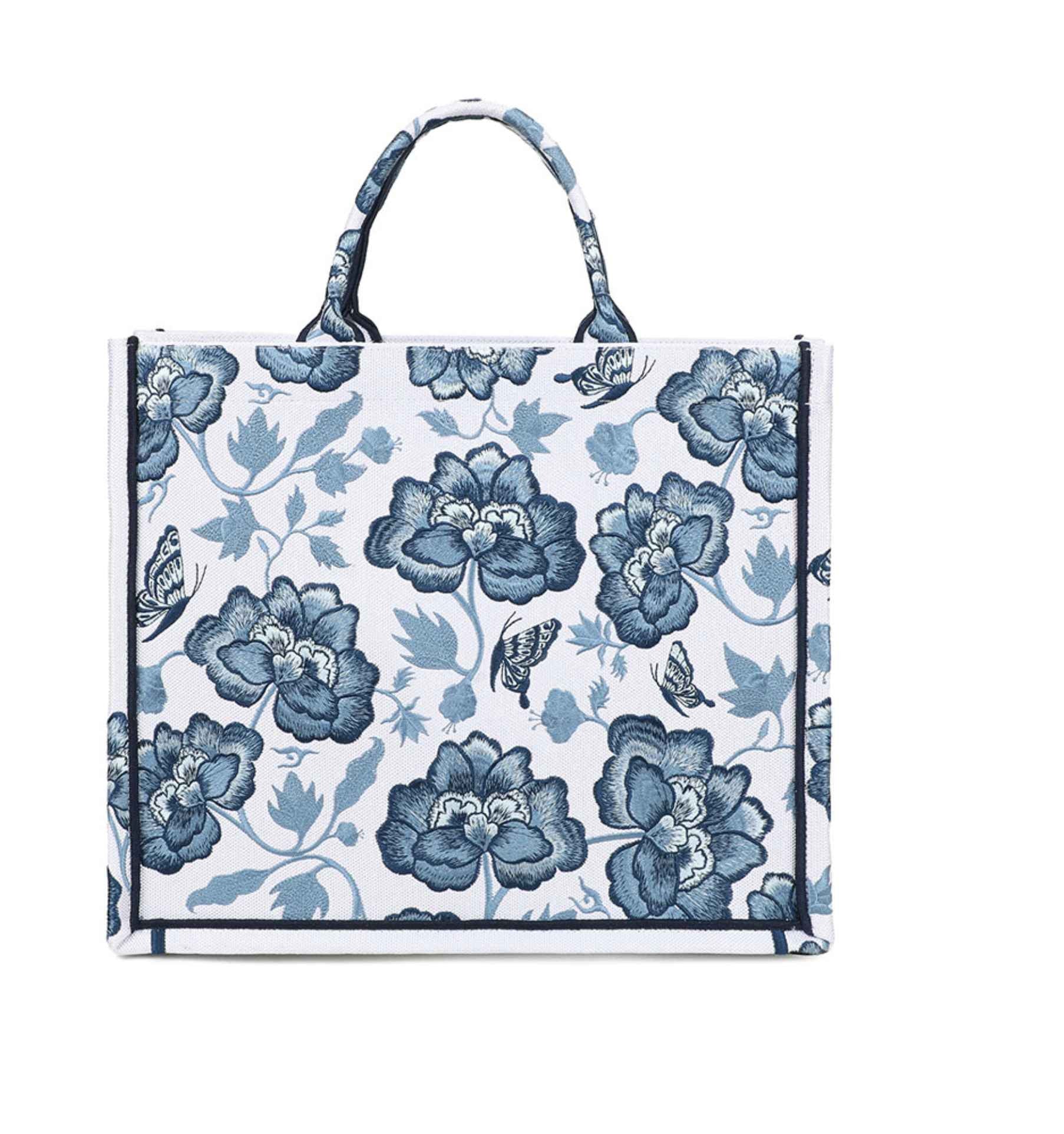 Borsa a mano Braccialini Queen tote blu butterfly BS26BR26 B18921