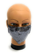 Mascherina facciale lavabile  Elite Paillettes Silver  protettiva individuale antigoccia ELI59