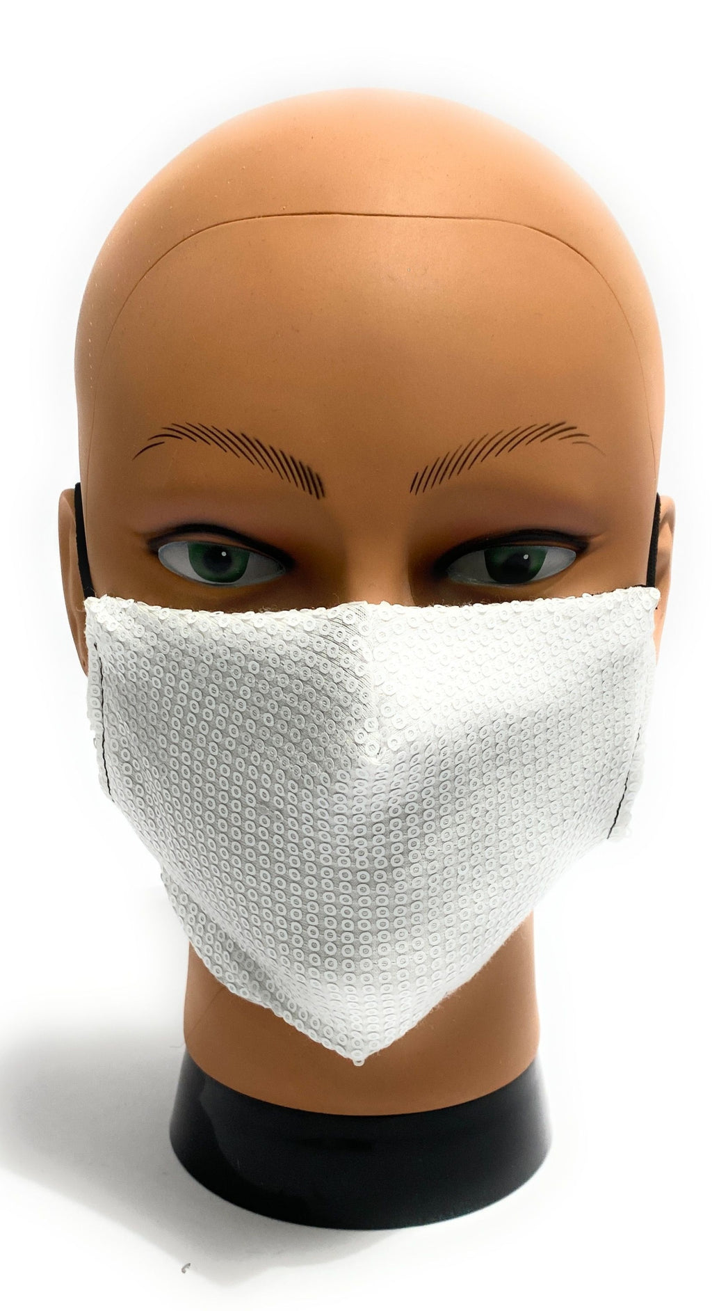 Mascherina facciale lavabile  Elite Paillettes white  protettiva individuale antigoccia ELI58