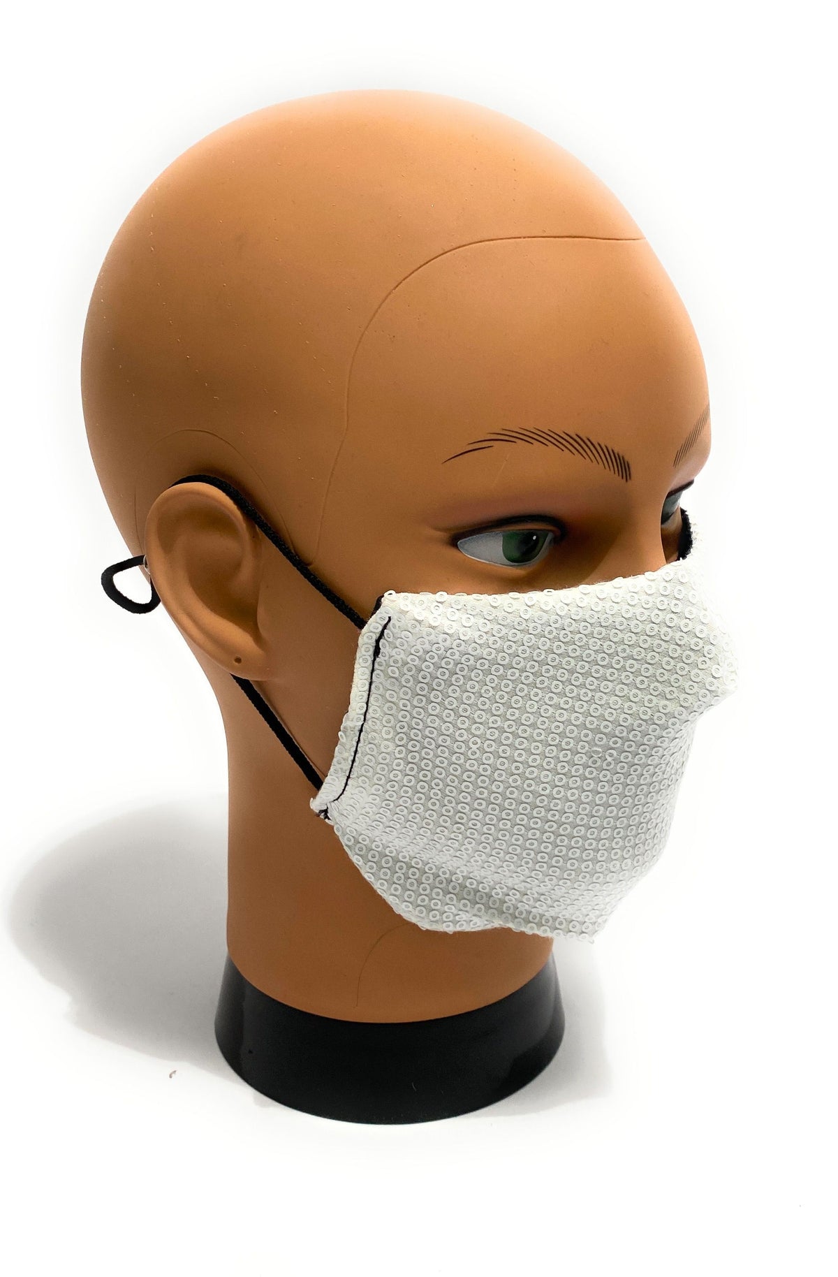 Mascherina facciale lavabile  Elite Paillettes white  protettiva individuale antigoccia ELI58
