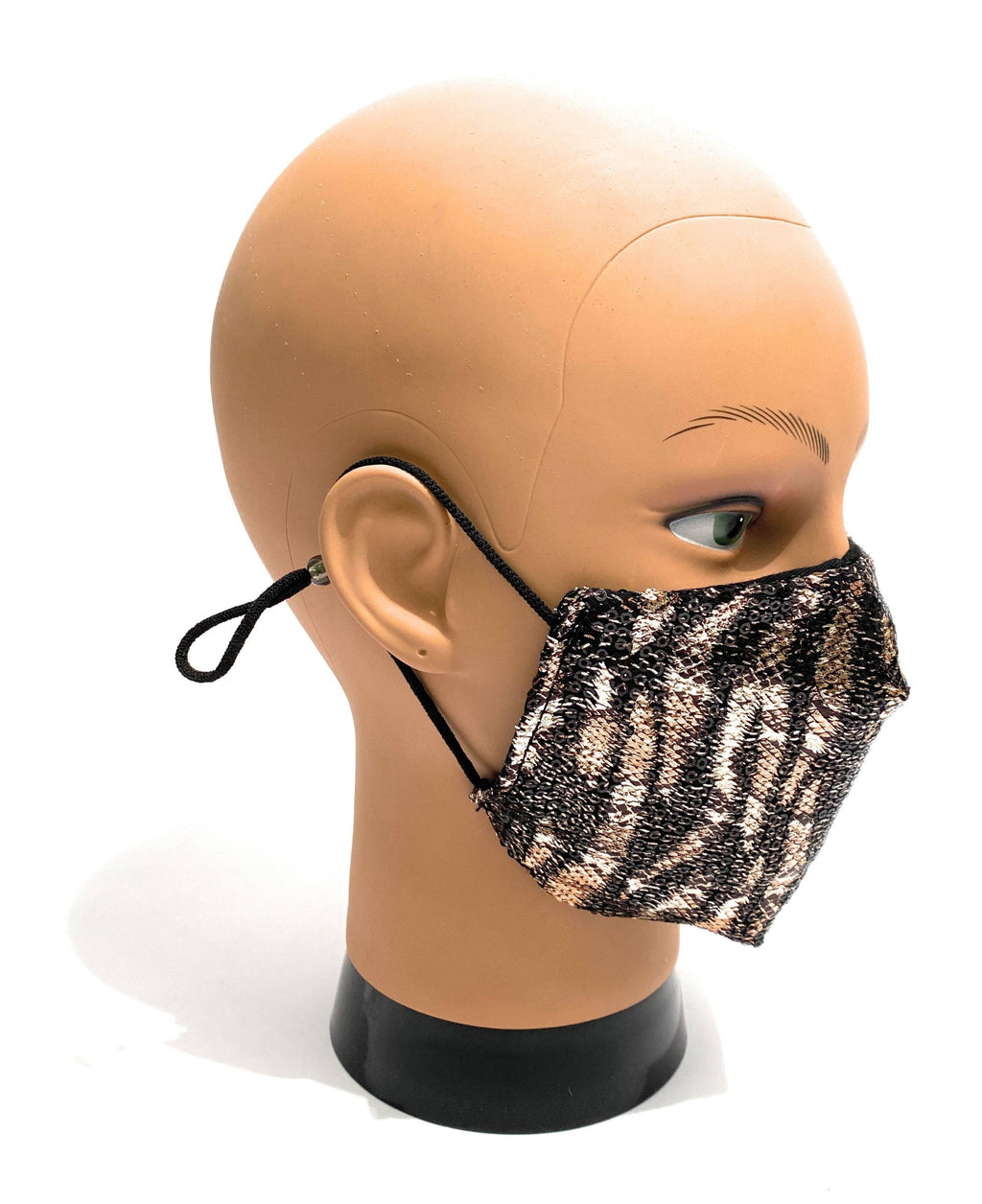 Mascherina facciale lavabile  Elite Paillettes Camu gold protettiva individuale antigoccia ELI61