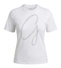 T-shirt donna Guess Maxi G studs tee con strass logo white ES26GU33 W6GI39K3478 G011