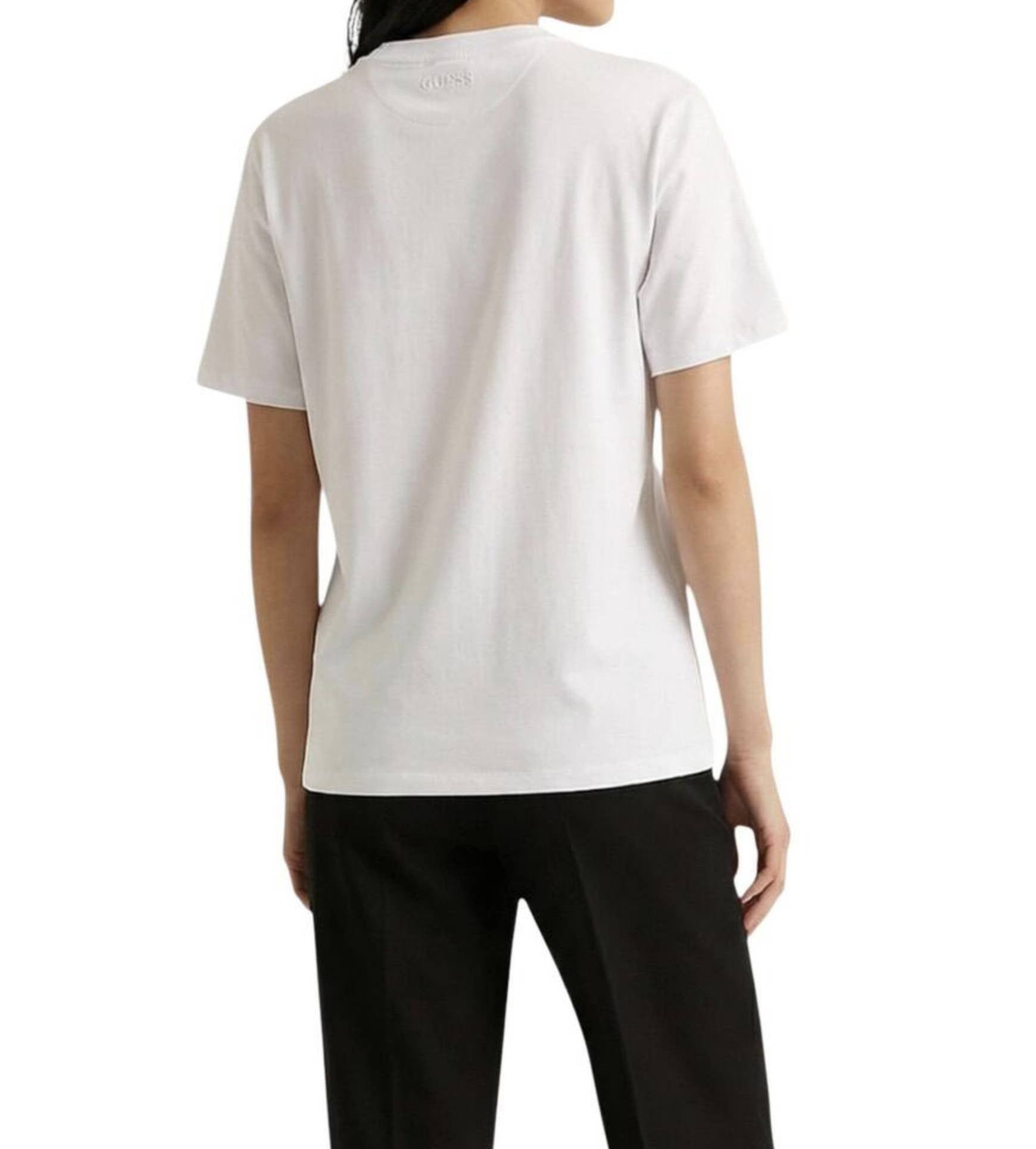 T-shirt donna Guess Maxi G studs tee con strass logo white ES26GU33 W6GI39K3478 G011