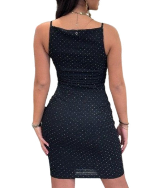 Abito donna Guess Francine smock hotfix dress con strass black ES26GU35 W6GKA1K3488 JBLK