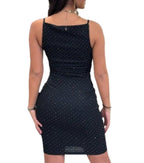 Abito donna Guess Francine smock hotfix dress con strass black ES26GU35 W6GKA1K3488 JBLK