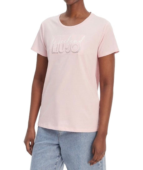 T-shirt donna Liu Jo petalo/weekend logo strass ES26LJ13 TA6252 JS923 P9196