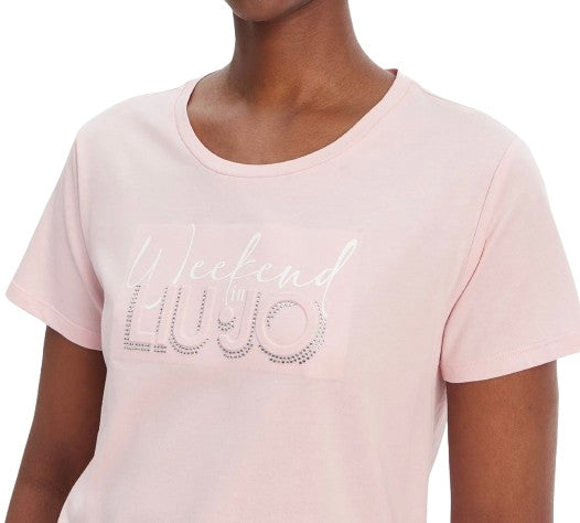 T-shirt donna Liu Jo petalo/weekend logo strass ES26LJ13 TA6252 JS923 P9196