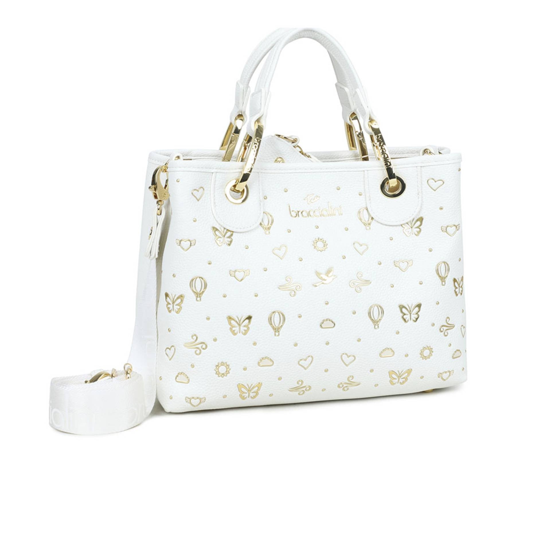 Borsa a mano/ tracolla Braccialini Beth strass bianco BS26BR38 B18881