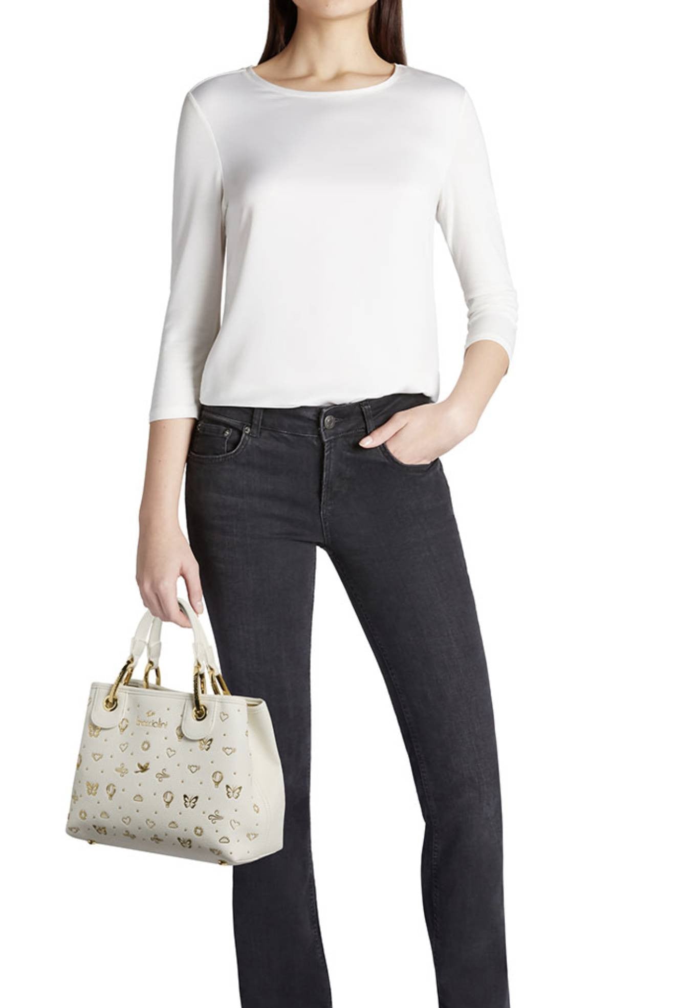Borsa a mano/ tracolla Braccialini Beth strass bianco BS26BR38 B18881
